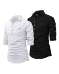 Men Pack of 2 Slim Fit Short Kurtas