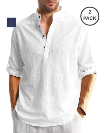 Pack of 2 Men Slim Fit Short Kurta
