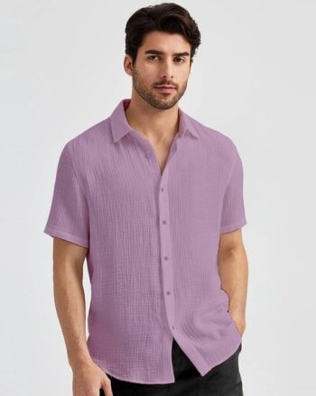 Men Regular Fit Spread-Collar Shirt