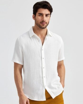 Heathered Slim Fit Shirt with Patch Pocket