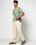 Men Slouchy Fit Pleated Trousers