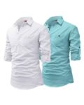 Men Pack of 2 Slim Fit Short Kurtas