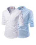 Men Pack of 2 Slim Fit Short Kurtas