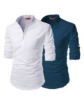 Men Pack of 2 Slim Fit Short Kurtas