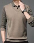 Men Self-design Regular Fit V-neck T-shirt