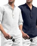 Men Pack of 2 Regular Fit Short Kurtas