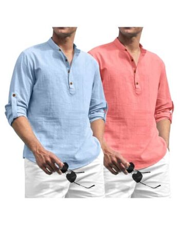 Pack of 2 Men Regular Fit Short Kurtas