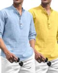 Men Pack of 2 Regular Fit Short Kurtas