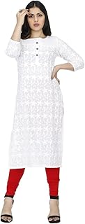 DARIKA Women Chikankari Kurti in Dark Blue for Plus Size & Small Size.