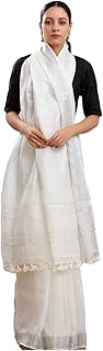 STB-SILK TEXTILES BHAGALPUR Women's Bhagalpuri Linen Saree With Blouse Piece
