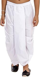 Vastramay Boys' Pure Cotton Traditional Dhoti, Classic Solid Ready-to-Wear Dhoti for Kids with Elastic Waistband