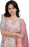 Sun Fashion and Lifestle Presents Chanderi Floral Printed Straight Puff Sleeve Kurta.Silk jacuard butti Printed Dupatta