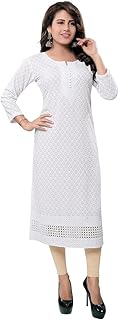 DARIKA Chikankari Kurti for Women of Cotton in Plus Size & Small Size.