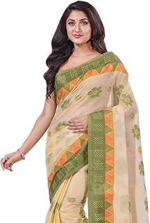 dB DESH BIDESH Women`s Cotton Saree Handloom Sarees For Women Cotton Tant Cotton Sarees For Women Fuleswari Design Handloom Sarees For Women Cotton Without Blouse Piece