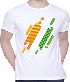Graphic Printed T-Shirt for Unisex Indian Tricolor Creative Artwork Tshirt | Casual Half Sleeve Round Neck T-Shirt | 100% Cotton | D00049-13