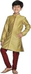 VASTRAMAY Boys' Banarasi Silk Jacquard Kurta Pyjama Set – Traditional Ethnic Wear for Weddings, Festivals & Celebrations