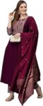KLOSIA Women Viscose Embroidered Kurta And Pant Set With Dupatta, Kurta Set