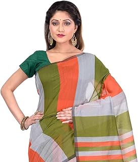 dB DESH BIDESH Women’s Cotton Silk Saree tricolor saree for independence day Handloom tiranga saree for women Linen Kalamkari Silk Sarees for independence day fancy party, Wear Sari