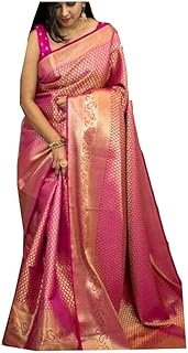 SGF11 Women's Kanjivaram Soft Silk Saree With Blouse Piece