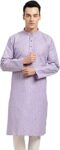 SOJANYA ( Since 1958 Mens Cotton Linen Solid Plain Weave Full Sleeves Mandarin Collar Kurta - Timeless Elegance for Eid & Holi Festivals