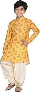 VASTRAMAY Boys' Muslin Kurta Patiala Set – Digital Floral Print, Eid Special Ethnic Wear
