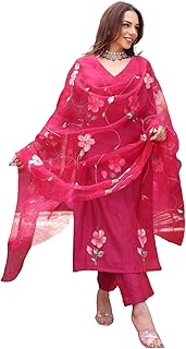 ANNI DESIGNER Women's Rayon Viscose Printed Straight Kurta with Pant & Dupatta