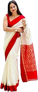 Women's Glory Banarasi Satin Silk Saree With Embroidered Design and Zari Work.