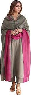 GoSriKi Women's Silk Viscose Straight Solid Kurta with Pant & Dupatta