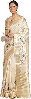 arriva fab Women's Kasavu Cotton Blend Saree With Blouse Piece
