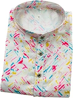 LAZZLY Men's Traditional Cotton Floral Printed Only Kurta