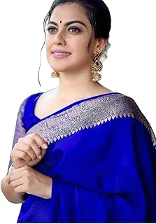 C J Enterprise Women's Soft Pure Kanjivaram Silk Saree For Wedding Banarasi Cotton Sari With Blouse Piece (Yatri-51)
