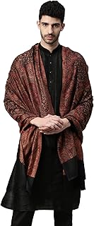 Pashmoda Wool Men Jamawar Shawl, Authentic Kashmiri Luxury Pashmina Style Shawl, Stole