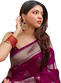 C J Enterprise Women's Kanjivaram Art Silk Saree Soft Banarasi Style Sari With Blouse Piece For Wedding (Pari122-51)