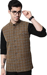 Vastraa Fusion Men's Pure Wool Export-Quality Indian Traditional Nehru Jacket/Woolen Jacket For Men