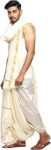 Rameshwaram Fabrics Men's Silk Dhoti Towel Set (silk_dhoti_for_men_unstitched_small_border)