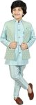 AHHAAAA Kids Indian Ethnic Velvet Waistcoat Silk Kurta Pyjama Set Bollywood Style Wedding Ethnic for Boys