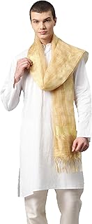 Weavers Villa Poly Silk Ethnic Woven Dupatta for Men