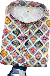 FOXDX Men's Traditional Cotton Floral Printed Only Kurta