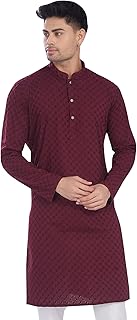 DIVISIVE Men's Thread Embroidered Cotton Only Slim Fit Kurta