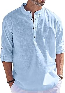 Bellstone Men's Cotton Blend Solid Regular Fit Kurta (KURTA1500_Single_Sky Blue_Large