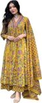 GoSriKi Women's Rayon Viscose Anarkali Printed Kurta with Palazzo & Dupatta
