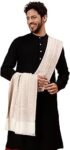 tweedle Men’s Ambi Design Acrylic Shawl/Stole for Mild Winters with Zari Work (40 x 80 Inches)