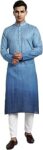 Vardha Men's Cotton Chikankari Embroidered Kurta with Full Sleeves and Knee Length Design and Elegant Sequence Work | Kurta for Men