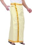 PRAKASAM COTTON Mens Double Layers Art Silk - Welcro pocket Dhoti for mens