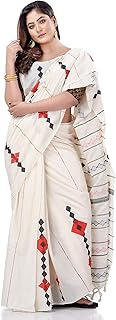 dB DESH BIDESH Women’s Pure Cotton Handloom Bengali Khesh Malmal Saree with Unstitched Blouse Piece chiffon Mysore Silk Saree Saree for Women