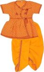 Boys Kids Ethnic Design Cotton Dhoti Kurta Chaniya Choli Set For Casual, Festival, occasional Boys set