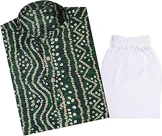 TinySteps® Traditional Bandhani Print Kids Festive Ethnic Wear Boys Cotton Kurta Pajama Set