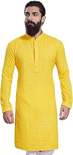 DIVISIVE Men's Sequince Embroidered Cotton Blend Only Slim Fit Kurta