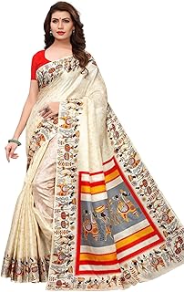 KANCHNAR Women's Art Silk Saree With Blouse Piece