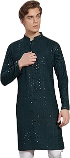 DIVISIVE Men's Sequince Embroidered Cotton Blend Only Slim Fit Kurta